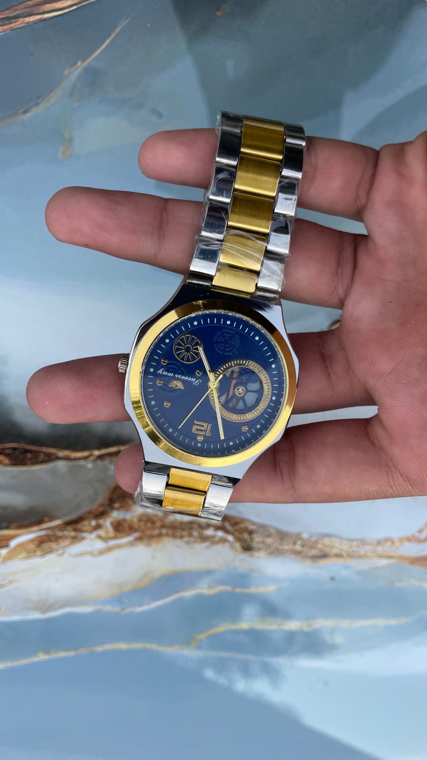 Luxury Premium Toshie Watch | Blue Dial Two-Tone Metal Watch (Copy) (Copy) - Image 2